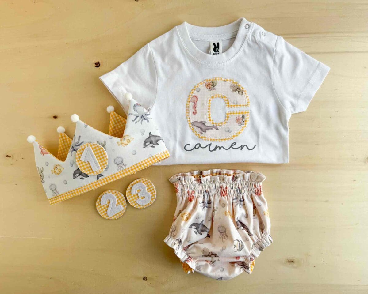 Corona + Camiseta + Cubrepañal Cumpleaños - Imagen 4