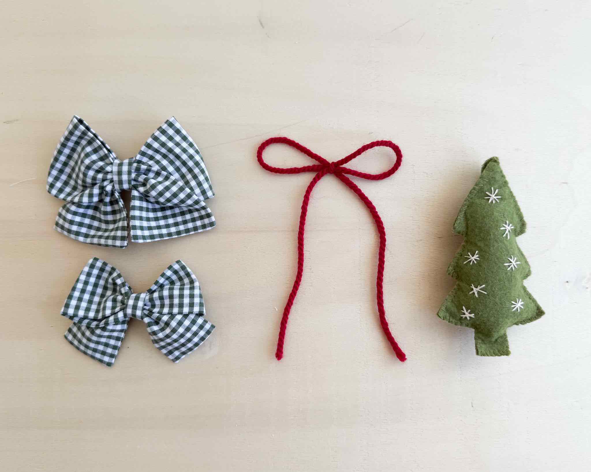 Lazo Pinza Pelo Vichy Verde Abeto