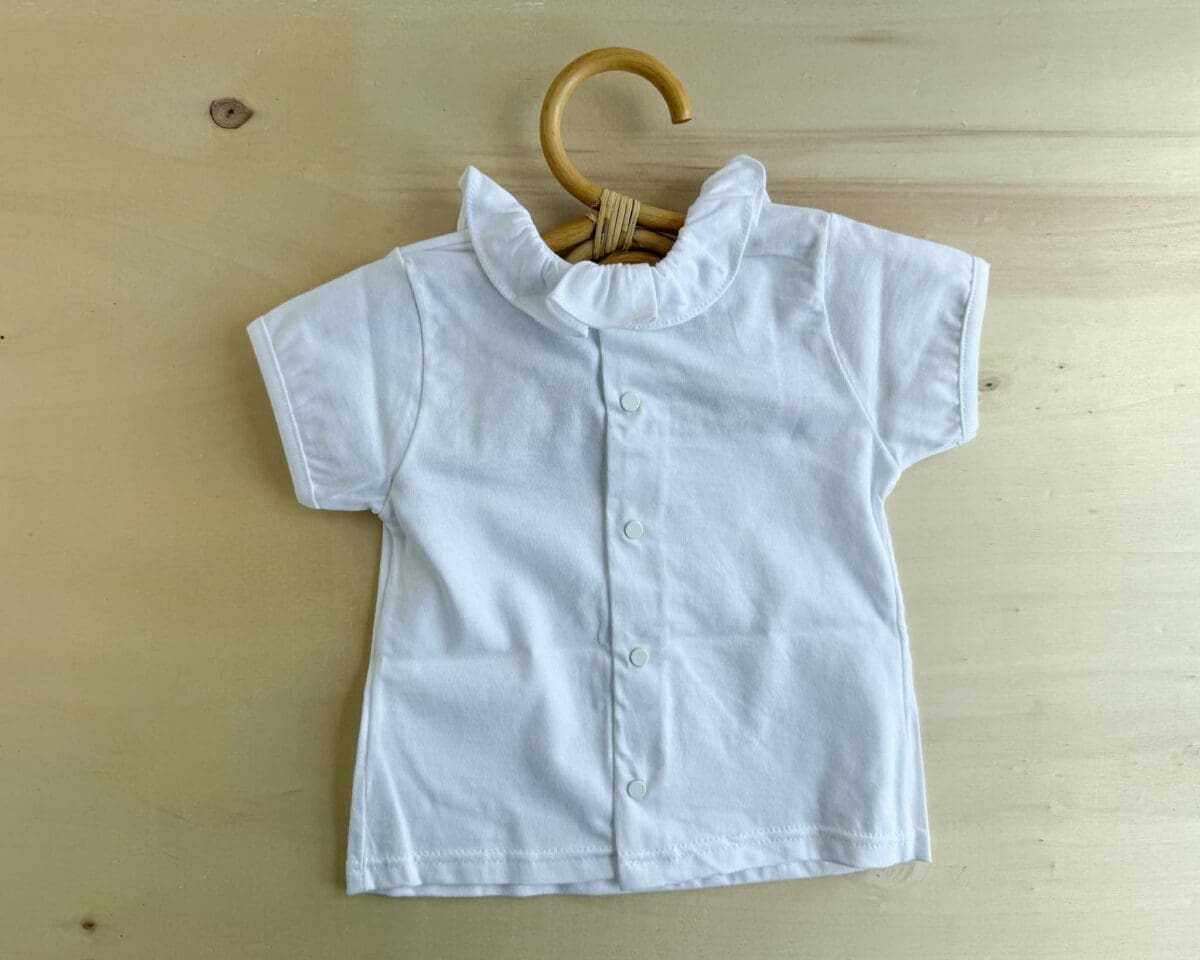 Camiseta Algodón Cuello Volante Manga Corta - Imagen 2