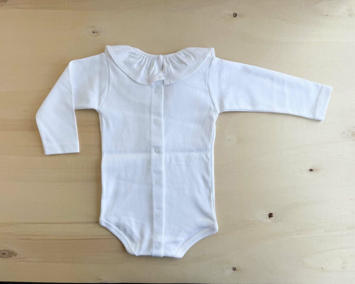 Body Algodón Cuello Volante Manga Larga - Imagen 2